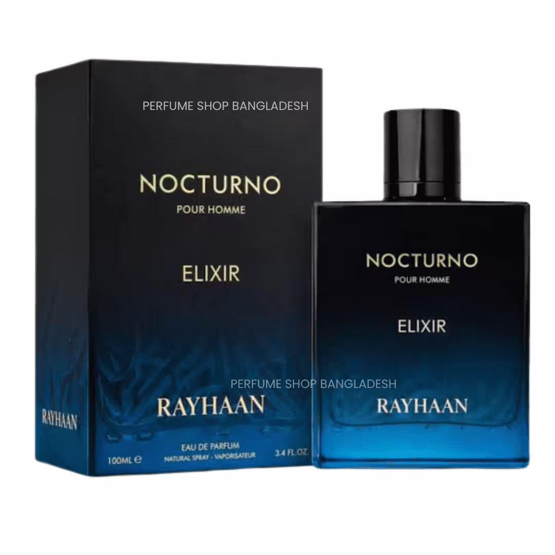 Rayhaan Nocturno Elixir Eau de Parfum 100ml | Fresh Woody Amber Fragrance for Men