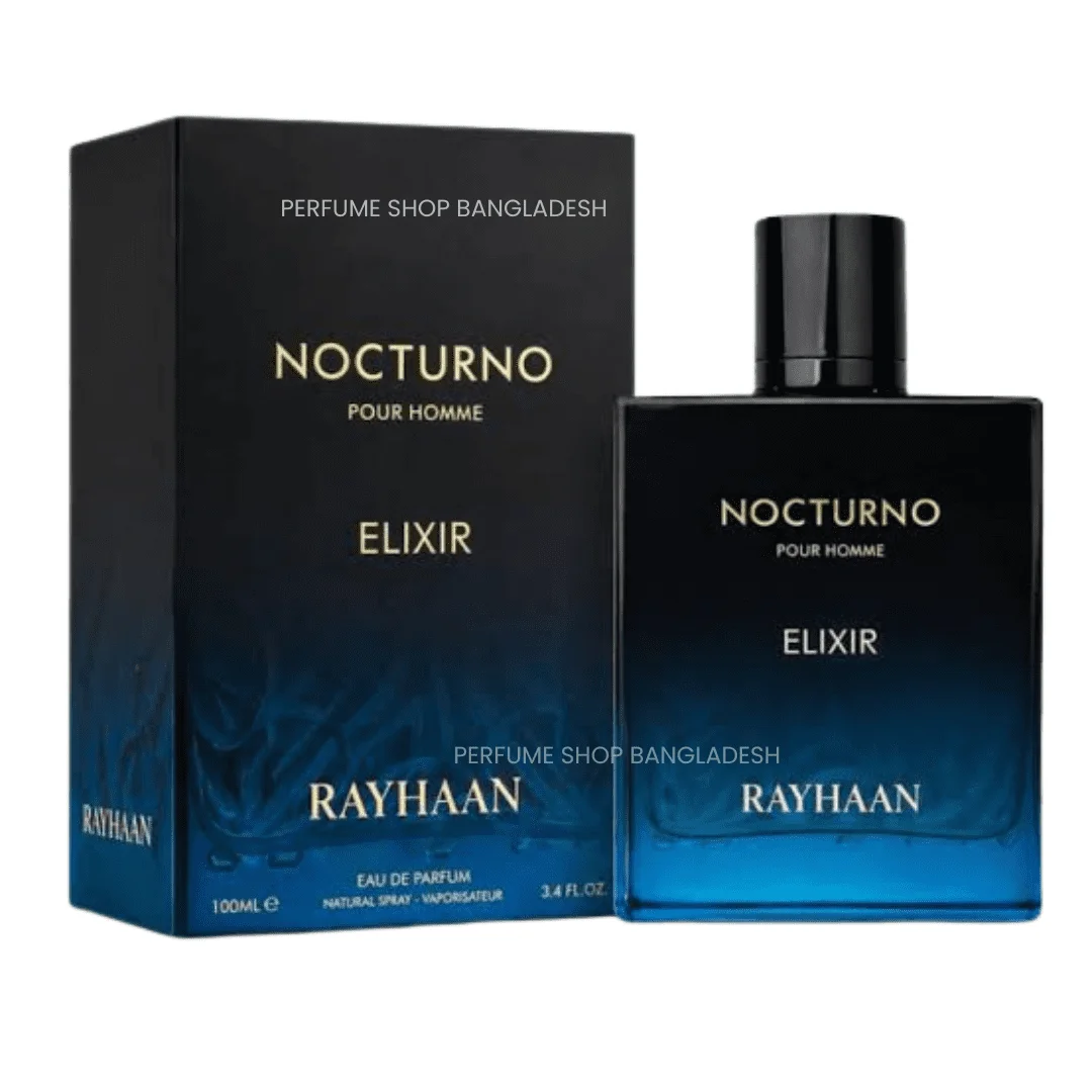 Rayhaan Nocturno Elixir Eau de Parfum 100ml | Fresh Woody Amber Fragrance for Men