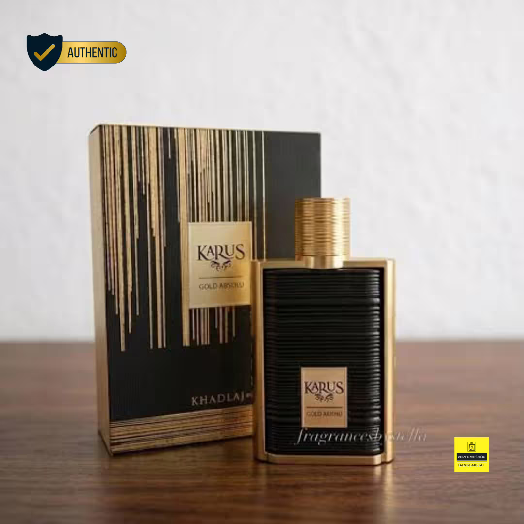 Khadlaj Karus Gold Absolu perfume box packaging