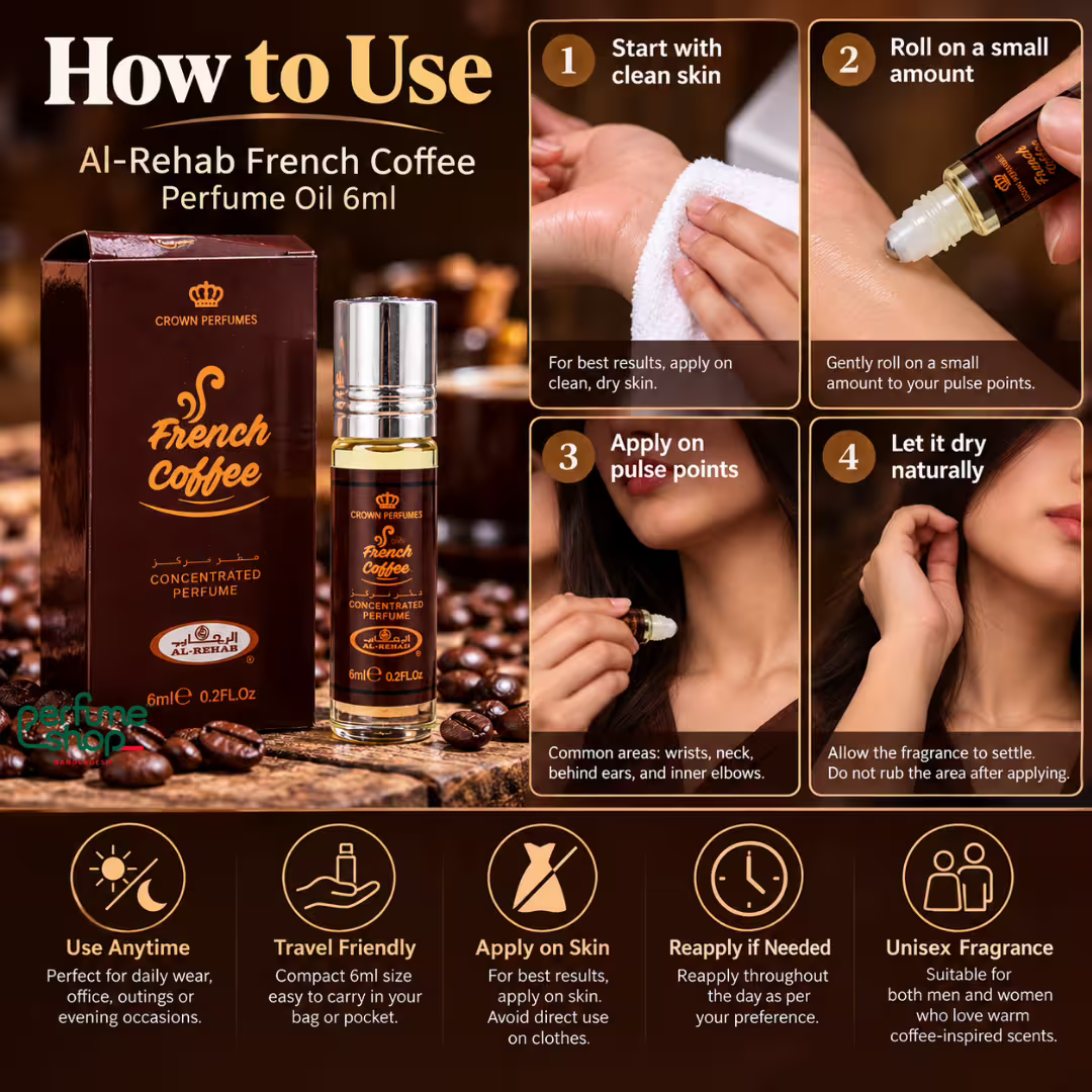 Al-Rehab French Coffee Concentrated Perfume Oil 6ml - View 4